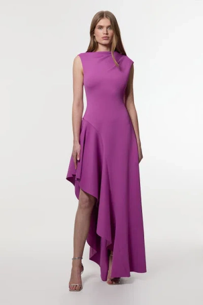 Karen Millen Waterfall Hem Maxi Dress In Purple