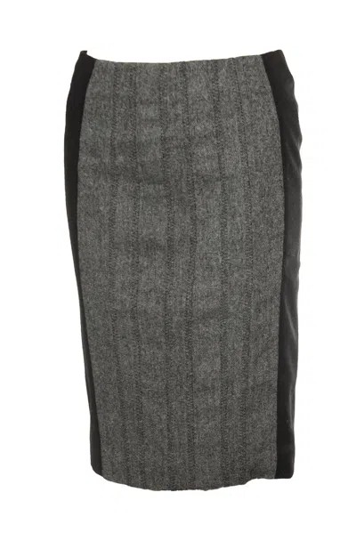 Karen Millen , Wool Blend Skirt In Grey