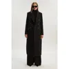Karen Millen Wool Double Breasted Tailored Midi Coat In Black