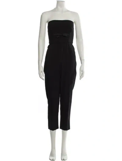 Pre-owned Karen Millen Wool Strapless Jumpsuit In Blue