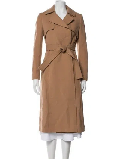 Pre-owned Karen Millen Wool Trench Coat In Brown