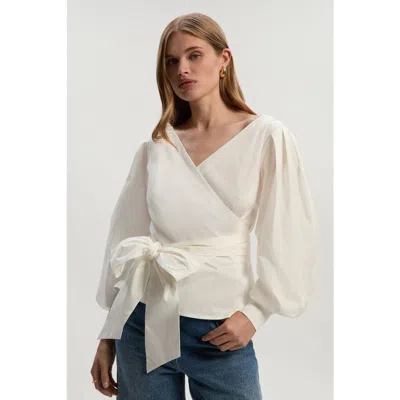 Karen Millen Woven Wrap Detail Blouse In Multi