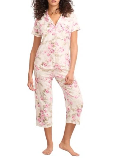 Karen Neuburger Girlfriend Knit Capri Pajama Set In Floral Vines