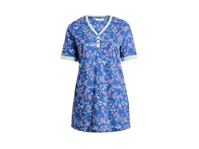 Karen Neuburger Plus Size Elbow Sleeve Sleepshirt In Blue