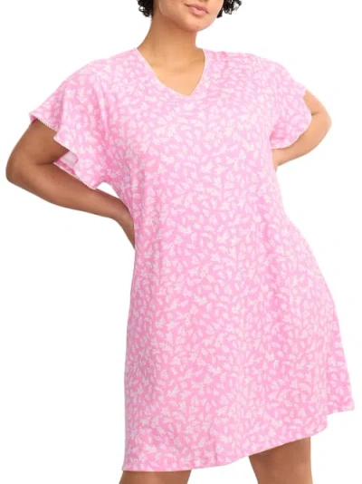 Karen Neuburger Plus Size Knit Sleep Shirt In Pink