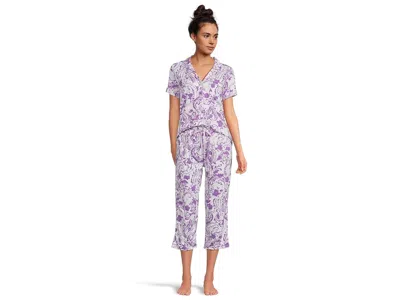 Karen Neuburger Two Piece Capri Girlfriend Pajama Set In Purple