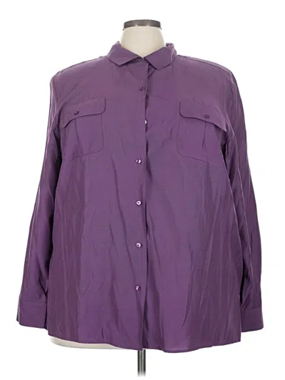 Pre-owned Karen Scott 3/4 Sleeve Blouse In Purple