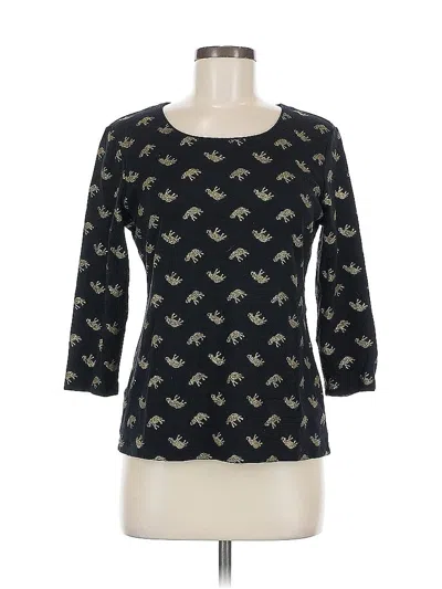 Pre-owned Karen Scott 3/4 Sleeve T-shirt In Black