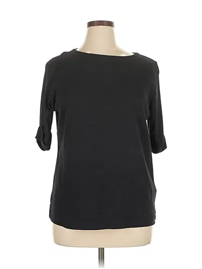 Pre-owned Karen Scott 3/4 Sleeve T-shirt In Black