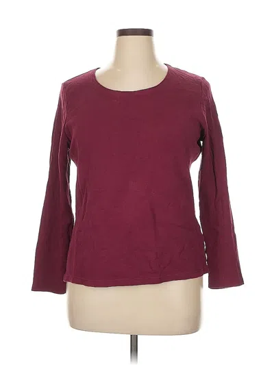 Pre-owned Karen Scott 3/4 Sleeve T-shirt In Burgundy