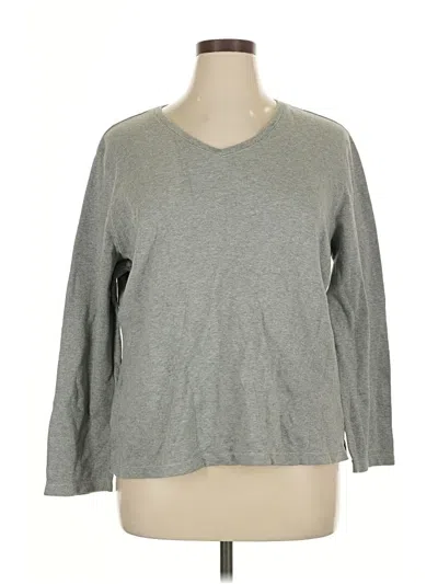 Pre-owned Karen Scott 3/4 Sleeve T-shirt In Gray