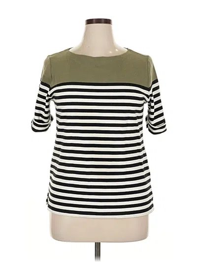 Pre-owned Karen Scott 3/4 Sleeve T-shirt In Green