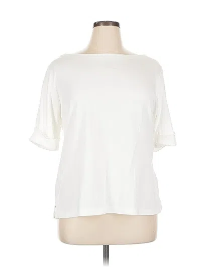 Pre-owned Karen Scott 3/4 Sleeve T-shirt In White