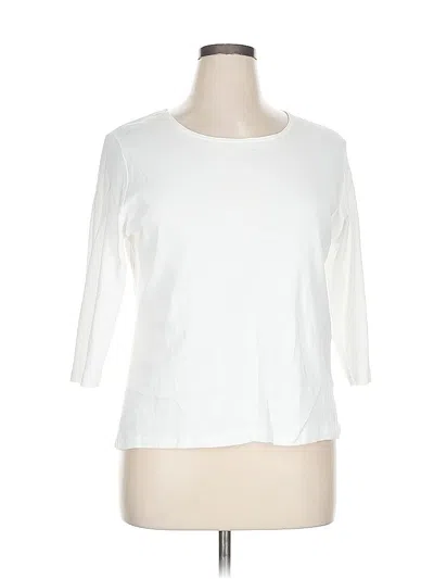 Pre-owned Karen Scott 3/4 Sleeve T-shirt In White