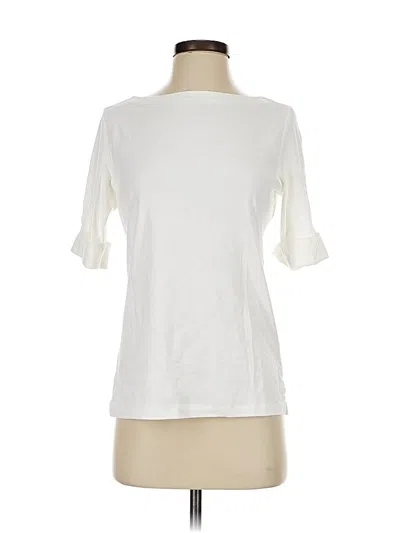 Pre-owned Karen Scott 3/4 Sleeve T-shirt In White