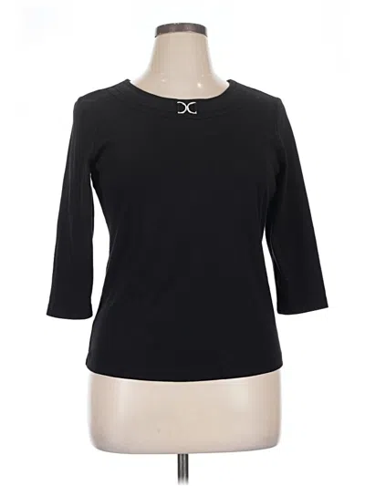 Pre-owned Karen Scott 3/4 Sleeve T-shirt In Black