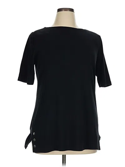 Pre-owned Karen Scott 3/4 Sleeve T-shirt In Black