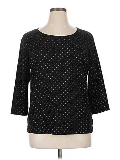 Pre-owned Karen Scott 3/4 Sleeve T-shirt In Black