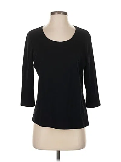 Pre-owned Karen Scott 3/4 Sleeve T-shirt In Black