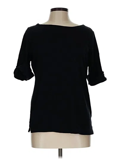 Pre-owned Karen Scott 3/4 Sleeve T-shirt In Black