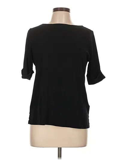 Pre-owned Karen Scott 3/4 Sleeve T-shirt In Black