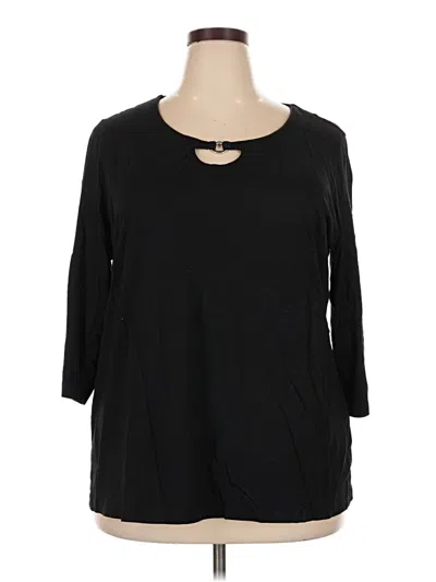 Pre-owned Karen Scott 3/4 Sleeve T-shirt In Black