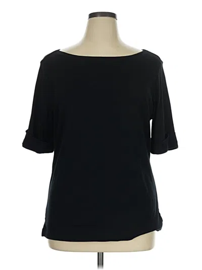 Pre-owned Karen Scott 3/4 Sleeve T-shirt In Black