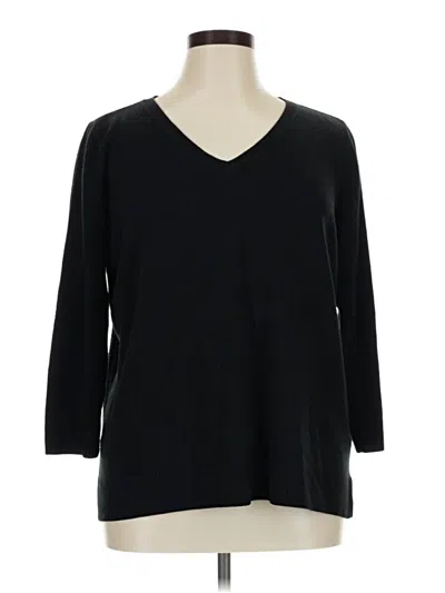 Pre-owned Karen Scott 3/4 Sleeve T-shirt In Black