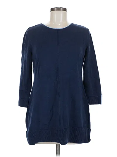 Pre-owned Karen Scott 3/4 Sleeve T-shirt In Blue