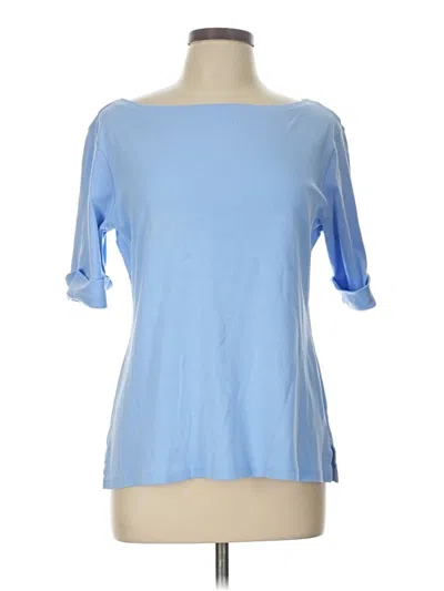 Pre-owned Karen Scott 3/4 Sleeve T-shirt In Blue
