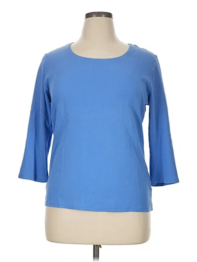 Pre-owned Karen Scott 3/4 Sleeve T-shirt In Blue