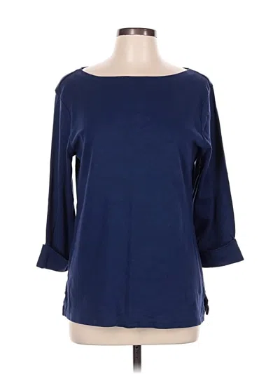 Pre-owned Karen Scott 3/4 Sleeve T-shirt In Blue