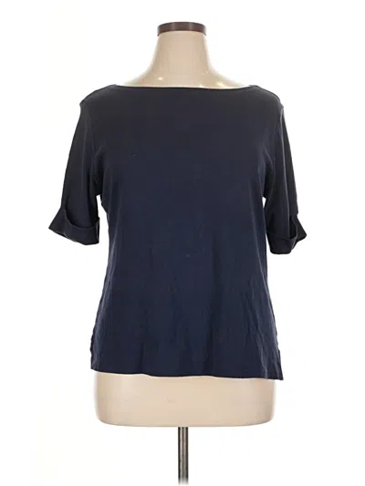 Pre-owned Karen Scott 3/4 Sleeve T-shirt In Blue