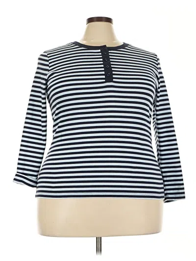 Pre-owned Karen Scott 3/4 Sleeve T-shirt In Blue