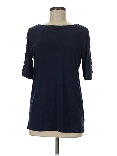 Pre-owned Karen Scott 3/4 Sleeve T-shirt In Blue
