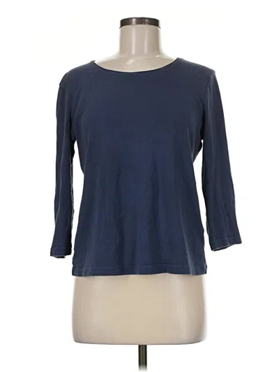 Pre-owned Karen Scott 3/4 Sleeve T-shirt In Blue