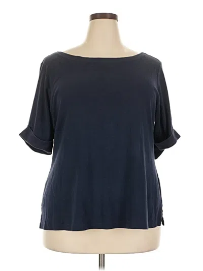 Pre-owned Karen Scott 3/4 Sleeve T-shirt In Blue