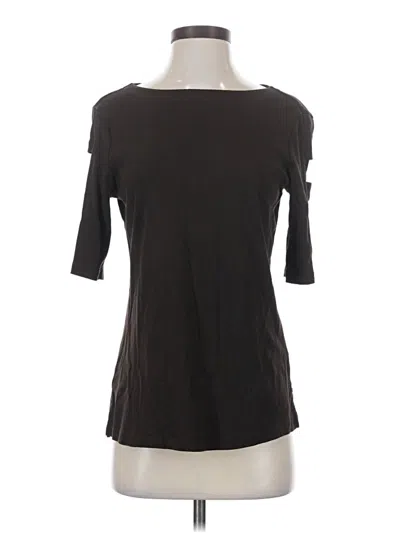 Pre-owned Karen Scott 3/4 Sleeve T-shirt In Brown