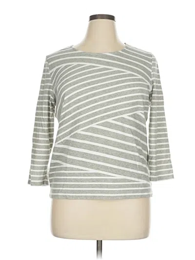 Pre-owned Karen Scott 3/4 Sleeve T-shirt In Gray