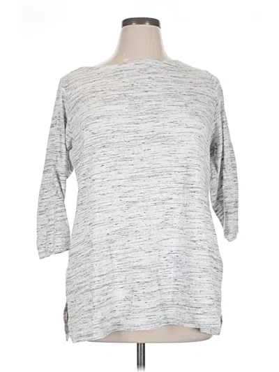 Pre-owned Karen Scott 3/4 Sleeve T-shirt In Gray