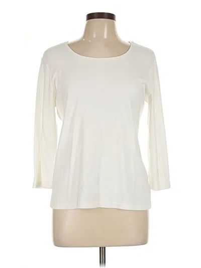 Pre-owned Karen Scott 3/4 Sleeve T-shirt In Ivory