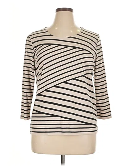 Pre-owned Karen Scott 3/4 Sleeve T-shirt In Ivory