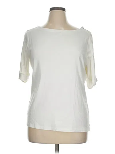 Pre-owned Karen Scott 3/4 Sleeve T-shirt In Ivory