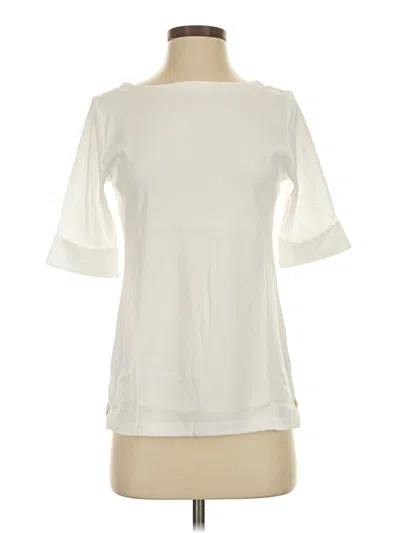 Pre-owned Karen Scott 3/4 Sleeve T-shirt In Ivory