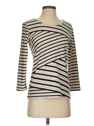 Pre-owned Karen Scott 3/4 Sleeve T-shirt In Ivory