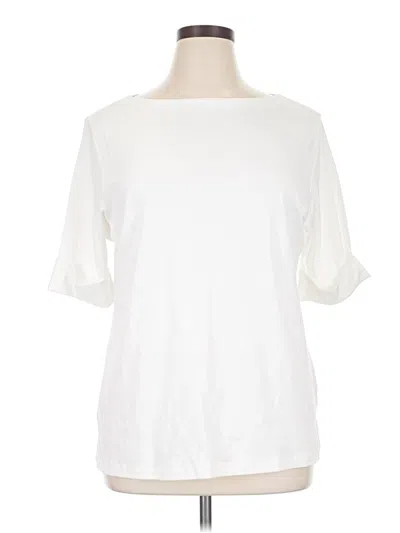 Pre-owned Karen Scott 3/4 Sleeve T-shirt In Ivory