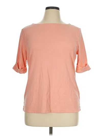 Pre-owned Karen Scott 3/4 Sleeve T-shirt In Orange