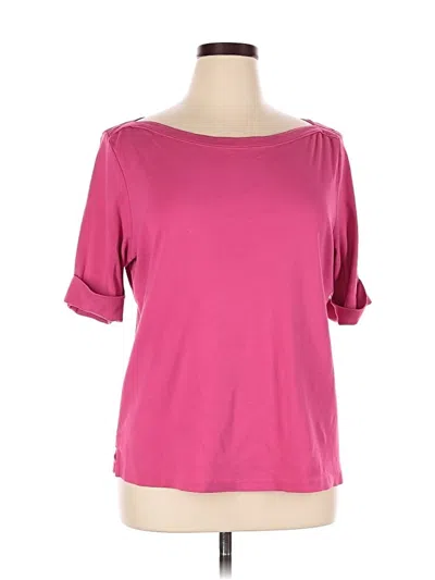 Pre-owned Karen Scott 3/4 Sleeve T-shirt In Pink