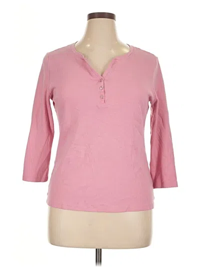 Pre-owned Karen Scott 3/4 Sleeve T-shirt In Pink