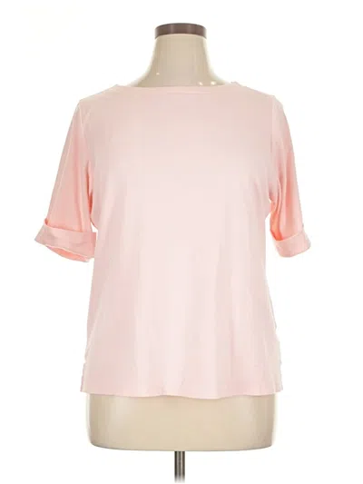 Pre-owned Karen Scott 3/4 Sleeve T-shirt In Pink